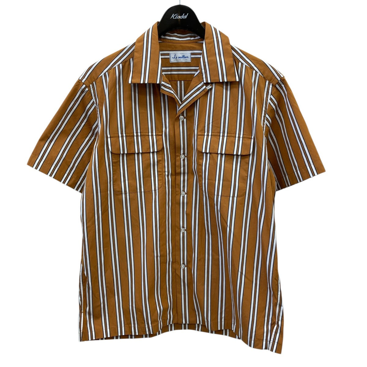 25SSOriginal Stripe 0pen Collar Shirt Thomas Mason Fabricsストライプ半袖シャツ