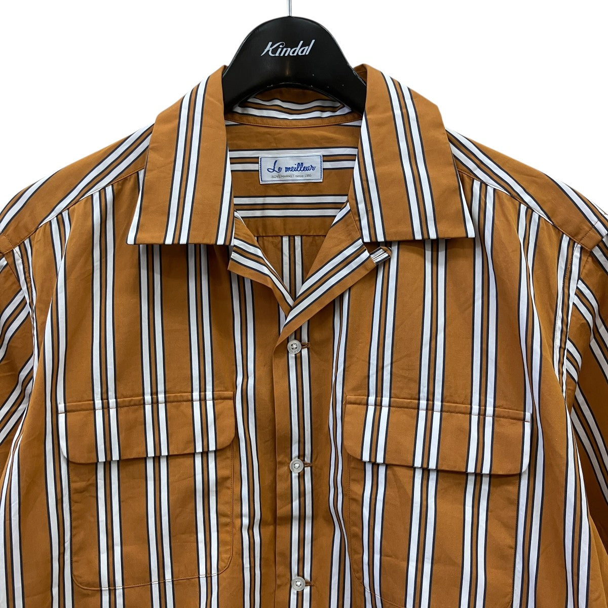 25SSOriginal Stripe 0pen Collar Shirt Thomas Mason Fabricsストライプ半袖シャツ