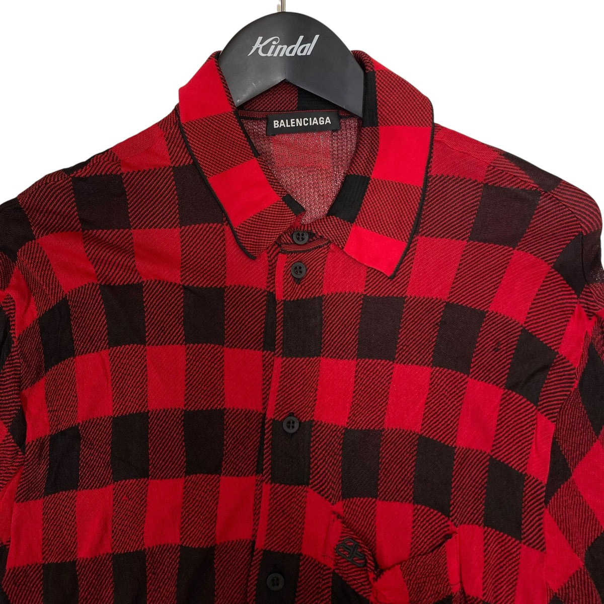 balenciaga チェック柄　シャツ ☆BALENCIAGA OVERSIZED HOODED CHECK SHIRT チェックシャツ