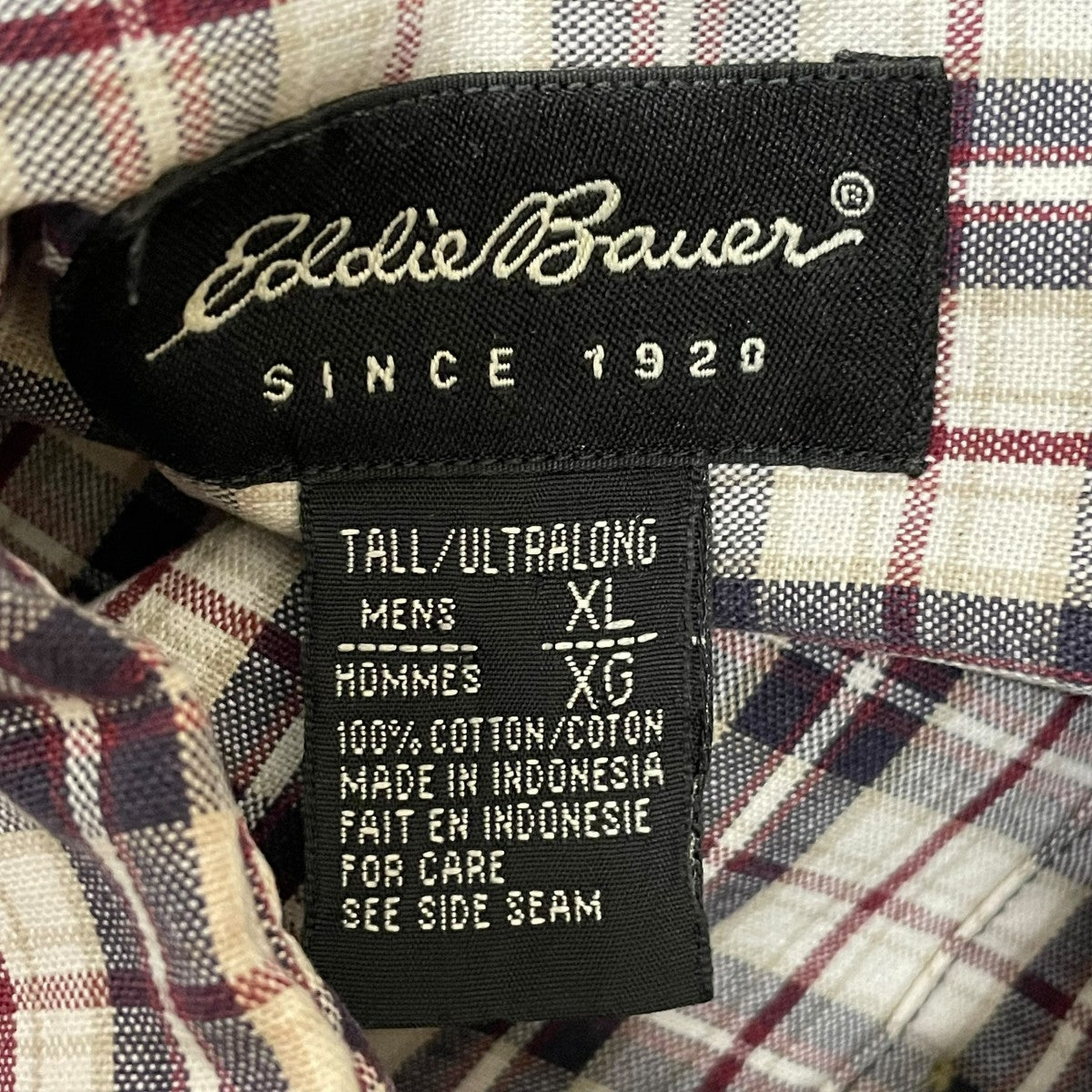 Eddie Bauer チェックシャツ 古着・中古-5枚目のアイテム画像