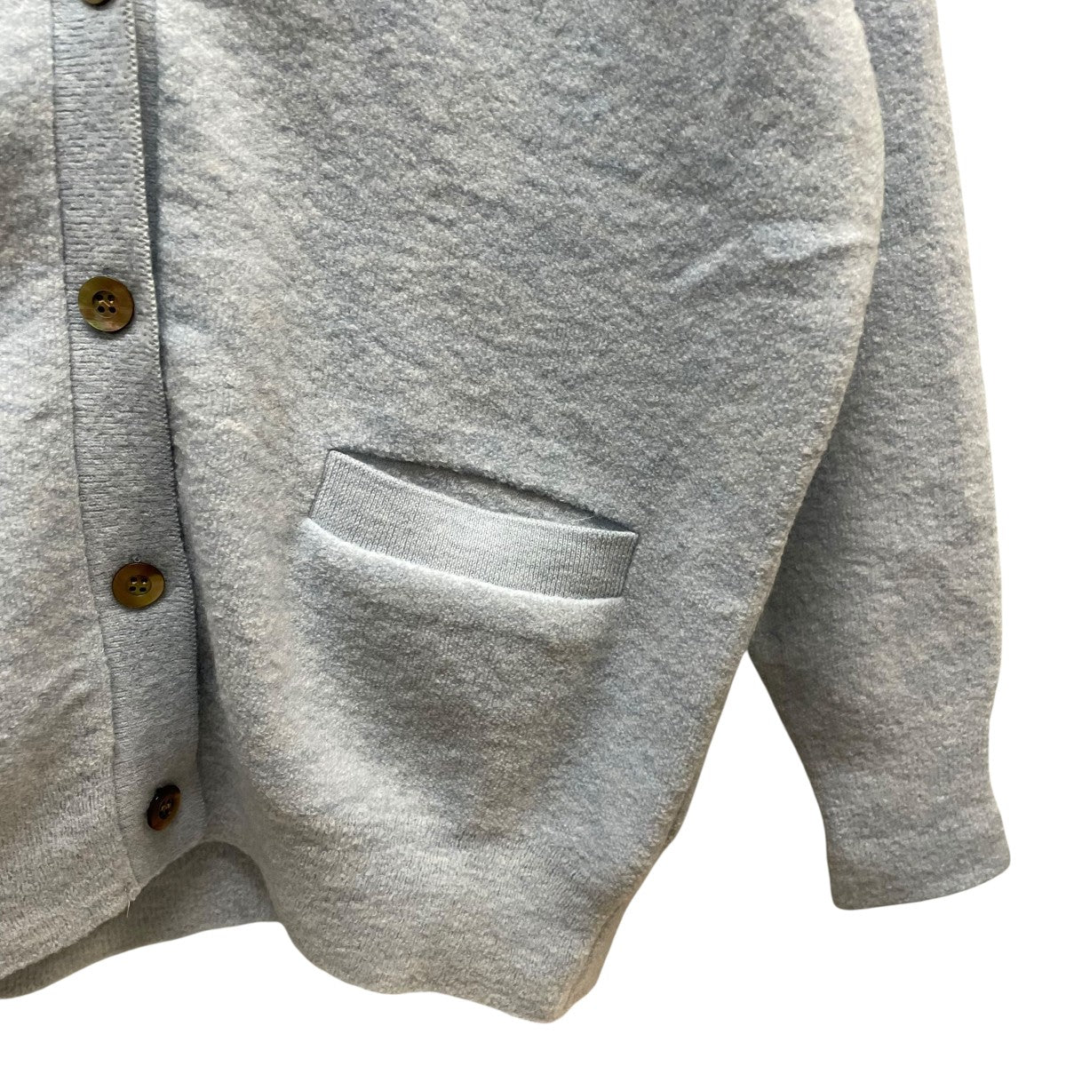 【新品タグ付き】yori ヨリ 圧縮ウールニットカーディガン アイスブルー 圧縮ウールニットカーディガン | outer| yori