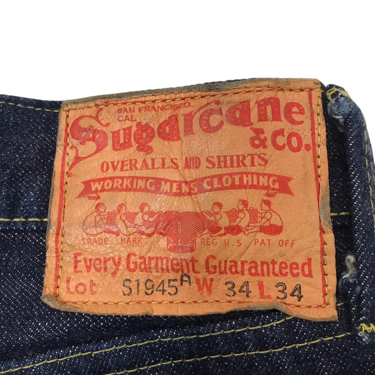 SUGAR CANE 14oz BLUE DENIM WAIST OVERALLSデニムパンツSC49001 古着・中古-4枚目のアイテム画像