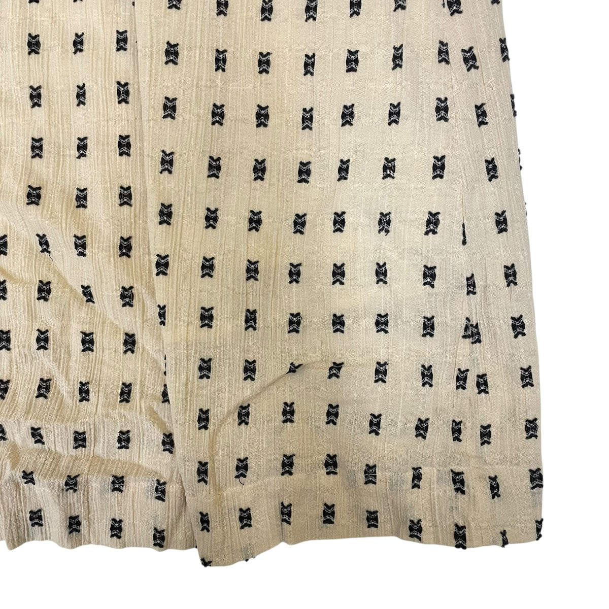 Cotton Cut Jqd Gather Dress長袖ワンピース