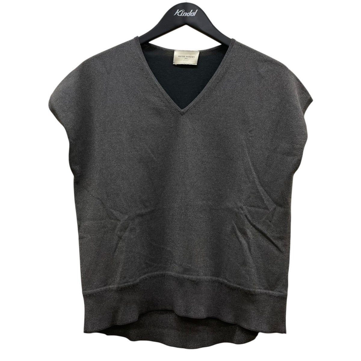 UNITED ARROWS TOKYO 25AWラメ フレンチスリーブ ニット ウォッシャブルノースリーブカットソー タンクトップ15181036400 古着・中古-1枚目のアイテム画像