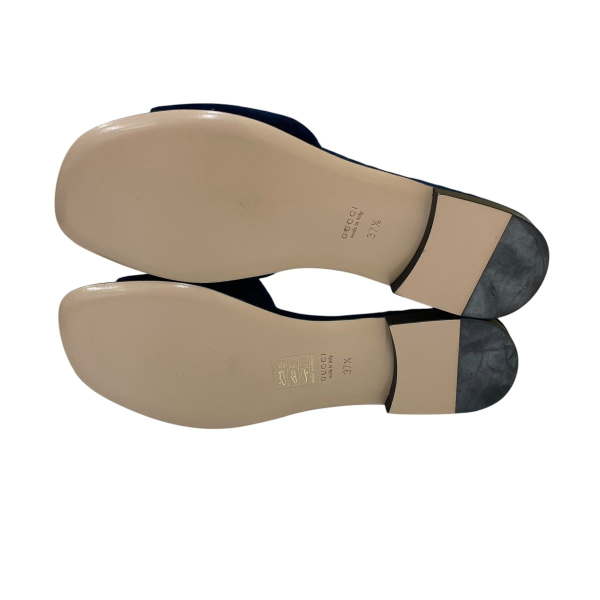 グッチ クリスタルビジューGベロアサンダル ネイビー レディース 24.5 GUCCI(グッチ) クリスタルビジューGベロアサンダルサンダル551445