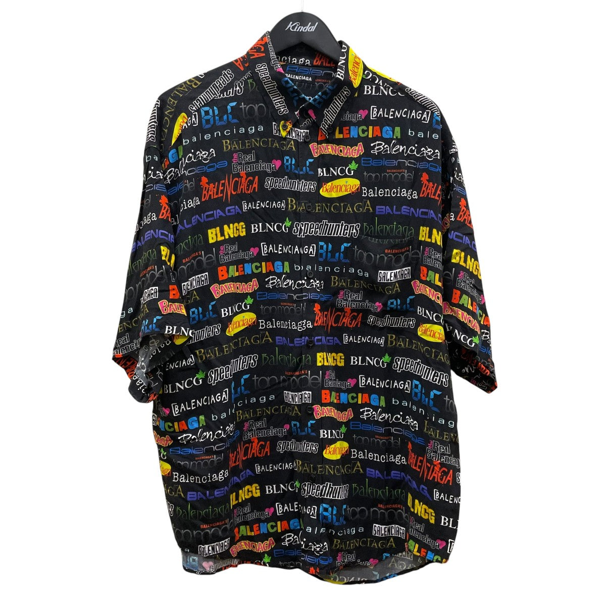 BALENCIAGA TV SHOW LARGE FIT SHIRTロゴプリント ボタンダウンシャツ 半袖シャツ626938 古着・中古-1枚目のアイテム画像