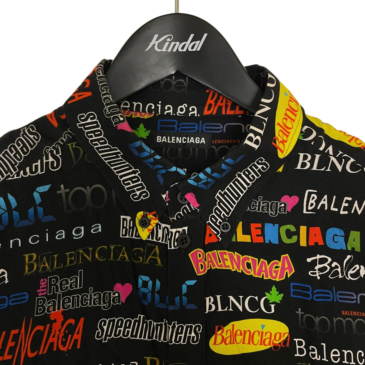 BALENCIAGA TV SHOW LARGE FIT SHIRTロゴプリント ボタンダウンシャツ 半袖シャツ626938 古着・中古-3枚目のアイテム画像