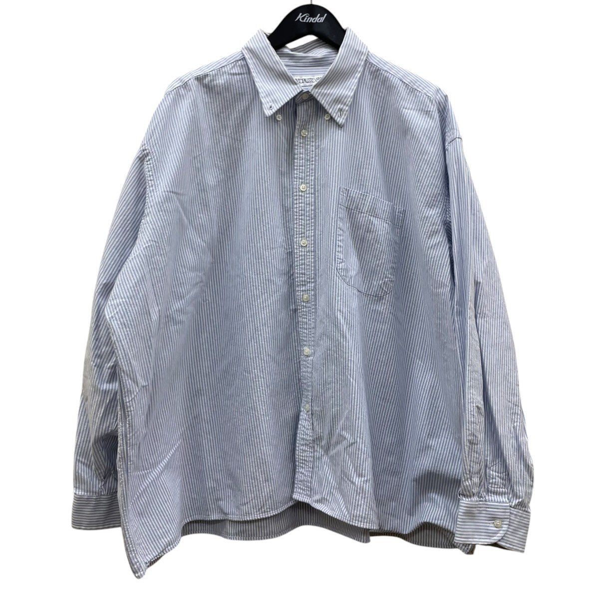 ×INDIVIDUALIZED SHIRTS OXFORD WIDE SHIRTストライプ柄 バックプリント ボタンダウンシャツ コットンシャツ