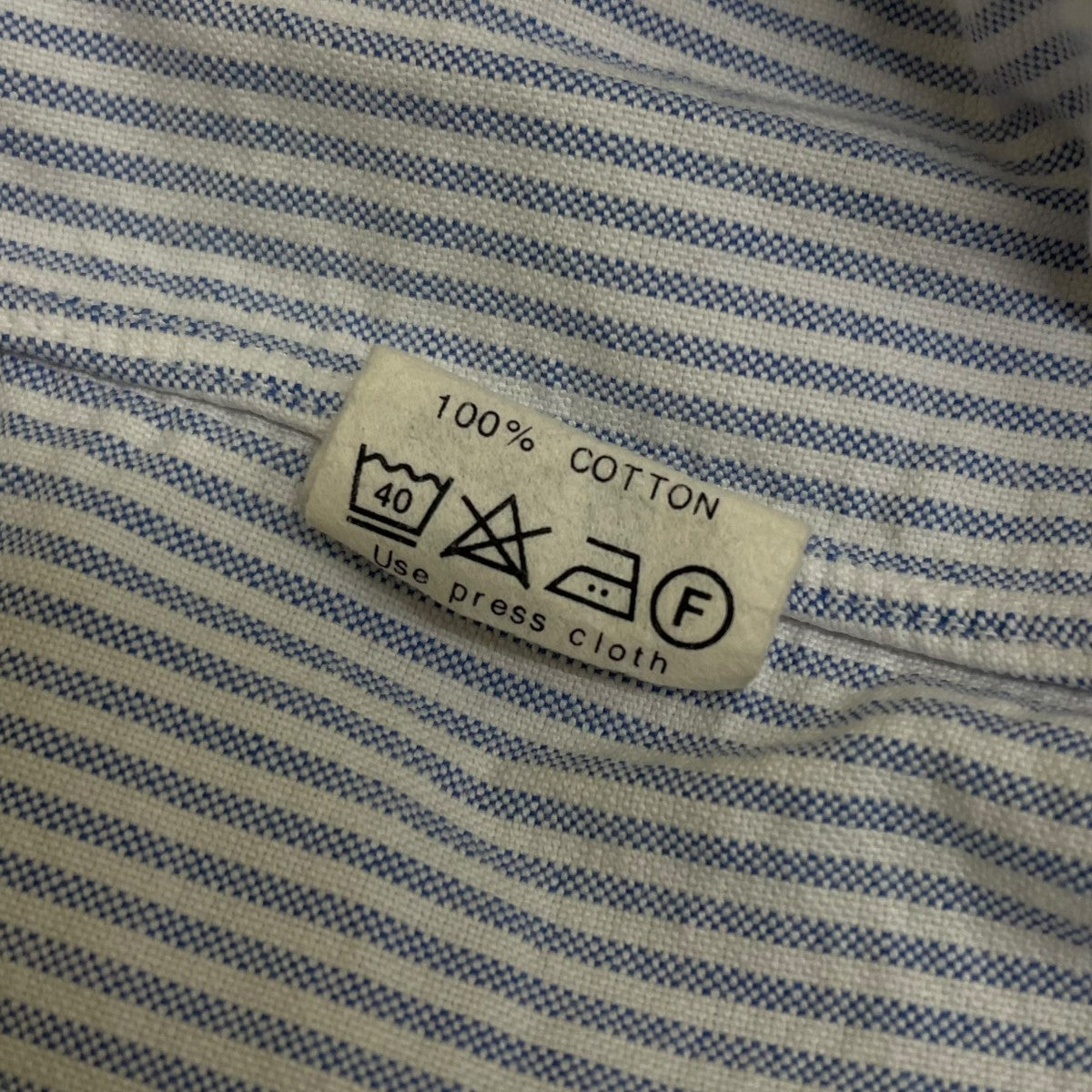 ×INDIVIDUALIZED SHIRTS OXFORD WIDE SHIRTストライプ柄 バックプリント ボタンダウンシャツ コットンシャツ