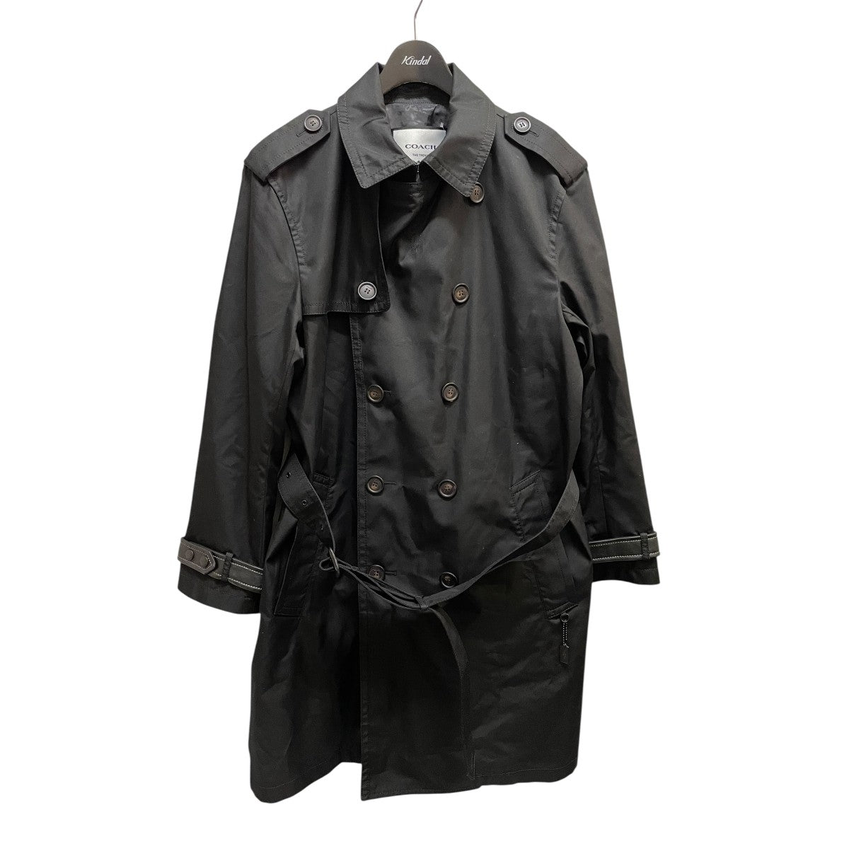 未使用に近い　コーチ　トレンチコート　チャーム付き　ラムレザー　F33778 COACH(コーチ) トレンチコートF33778 F33778 ブラック サイズ M