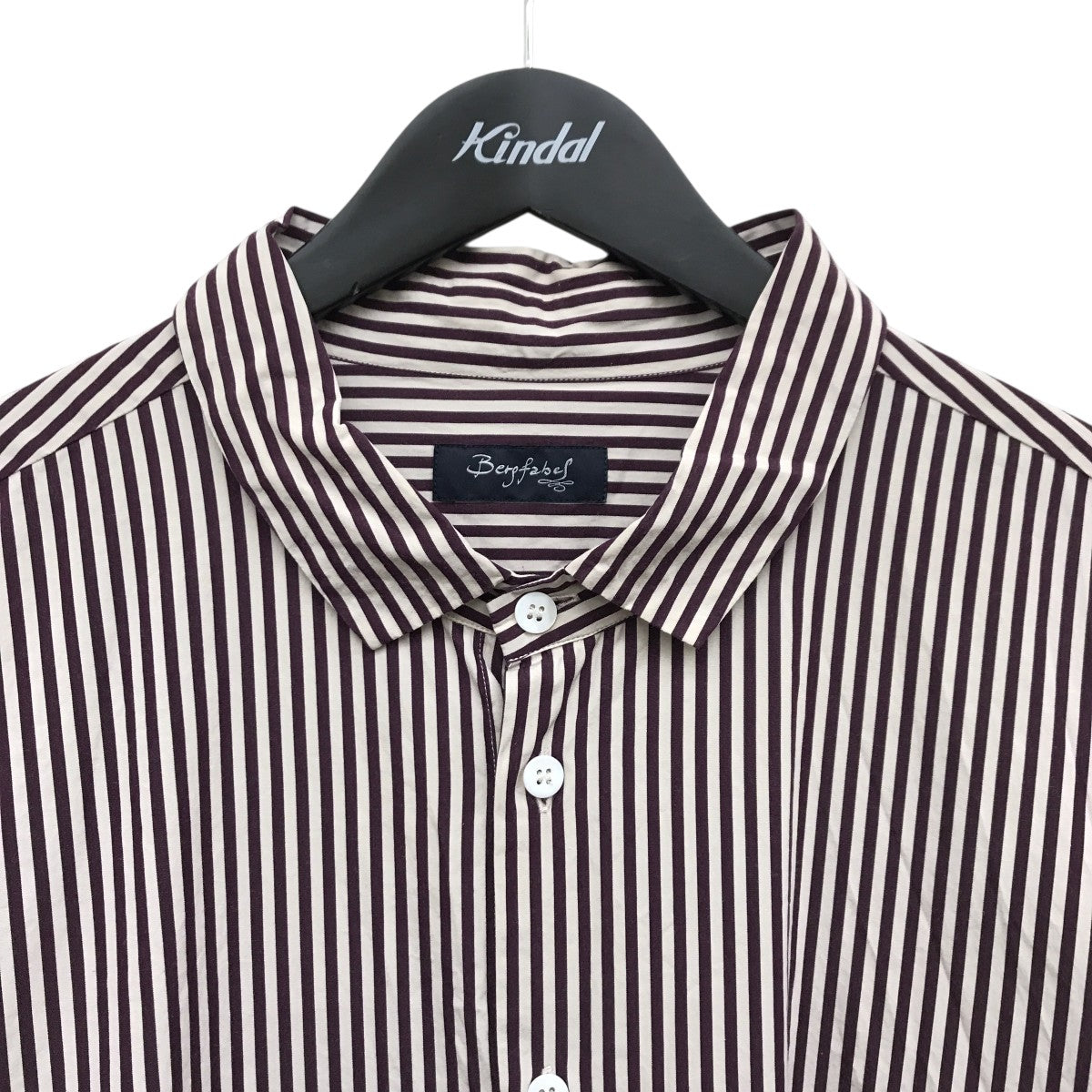 Bergfabel CLASSIC COLLAR LONG FARMER SHIRTストライプシャツBFmSH41 古着・中古-5枚目のアイテム画像