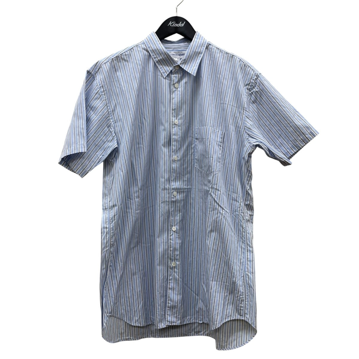 COMME des GARCONS SHIRT Yarn Dyed Cotton Stripe Poplin STRIPEストライプ柄 半袖シャツ コットンシャツFZ-B075 古着・中古-1枚目のアイテム画像