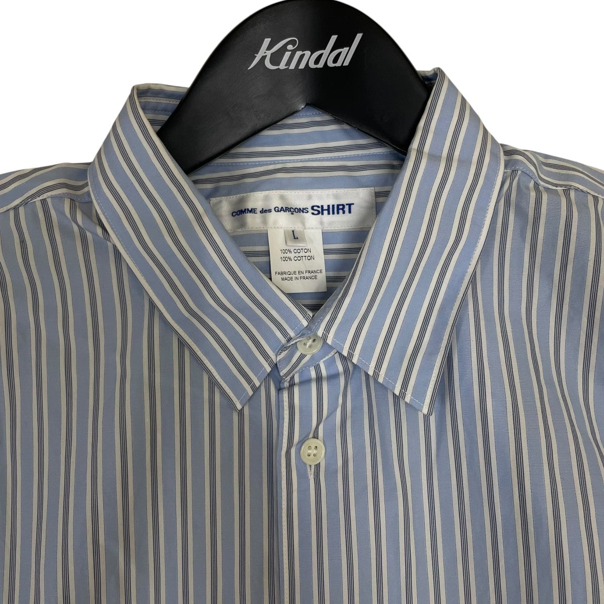 COMME des GARCONS SHIRT Yarn Dyed Cotton Stripe Poplin STRIPEストライプ柄 半袖シャツ コットンシャツFZ-B075 古着・中古-3枚目のアイテム画像