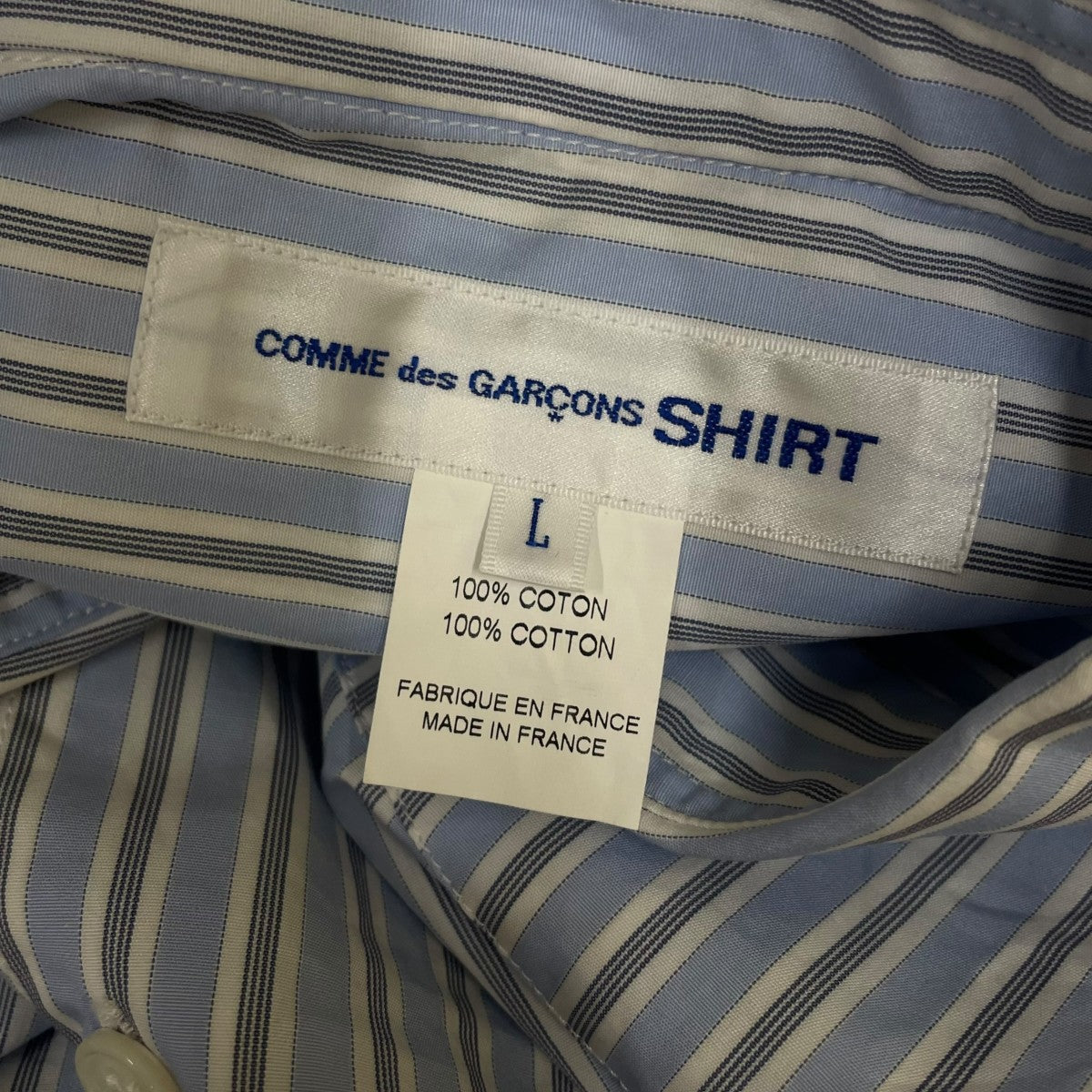 COMME des GARCONS SHIRT Yarn Dyed Cotton Stripe Poplin STRIPEストライプ柄 半袖シャツ コットンシャツFZ-B075 古着・中古-5枚目のアイテム画像