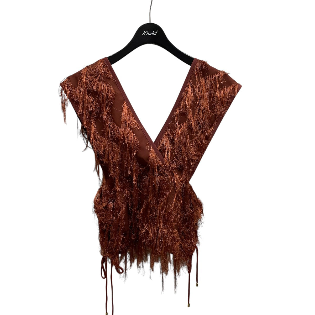 LEINWANDE Fringe Jacquard Topベスト0223010403 古着・中古-1枚目のアイテム画像