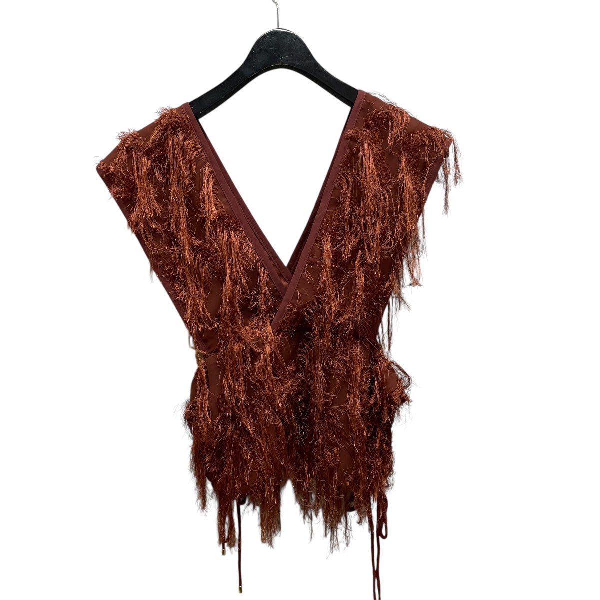 LEINWANDE Fringe Jacquard Topベスト0223010403 古着・中古-2枚目のアイテム画像