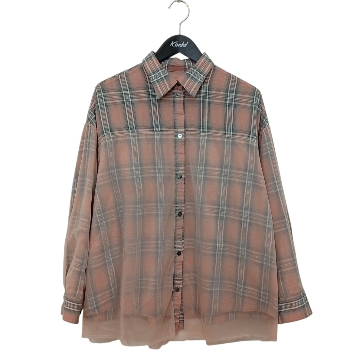 MAISON SPECIAL Reversible Voile Shirt PINKチェックリバーシブルシャツ21251315201 古着・中古-3枚目のアイテム画像