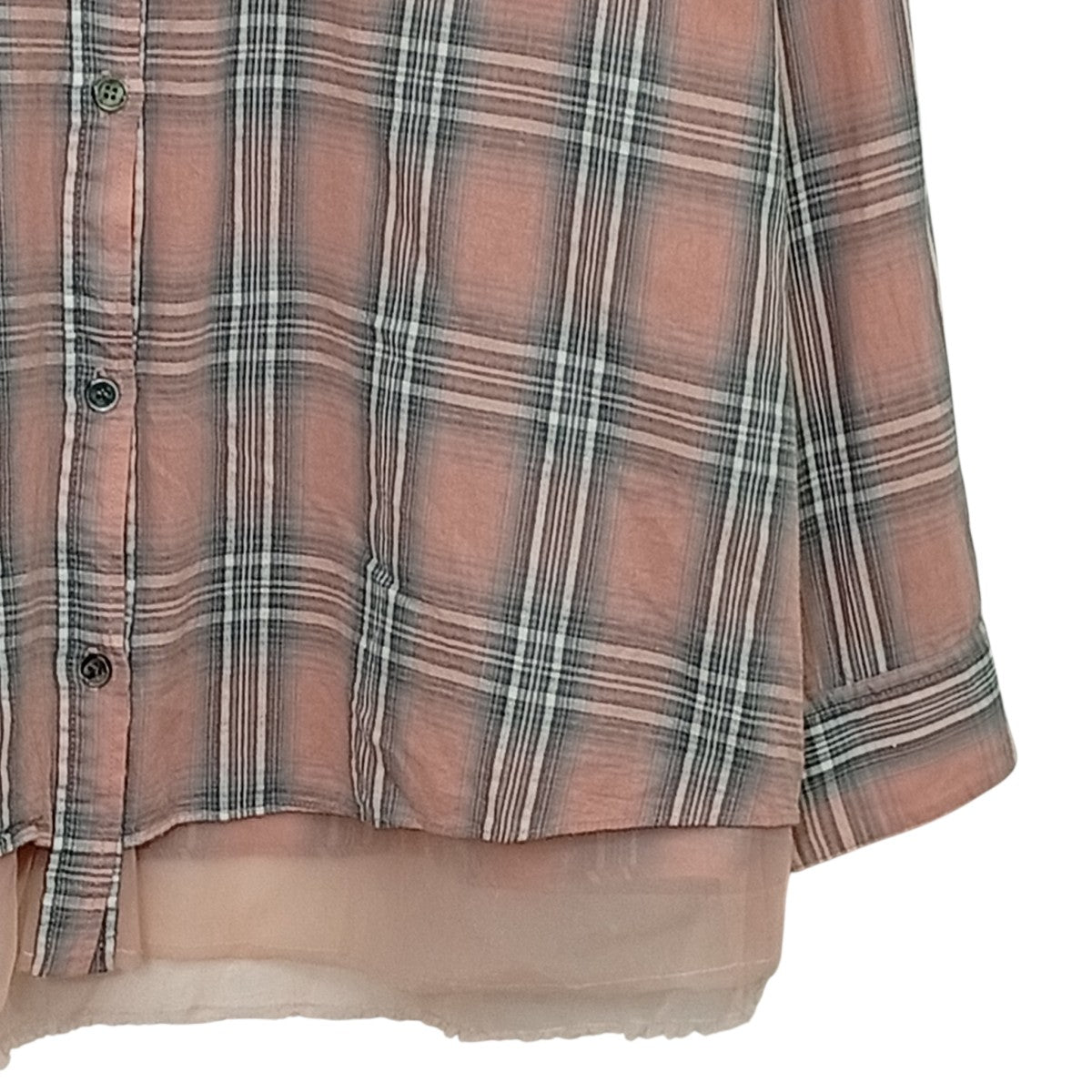 MAISON SPECIAL Reversible Voile Shirt PINKチェックリバーシブルシャツ21251315201 古着・中古-7枚目のアイテム画像