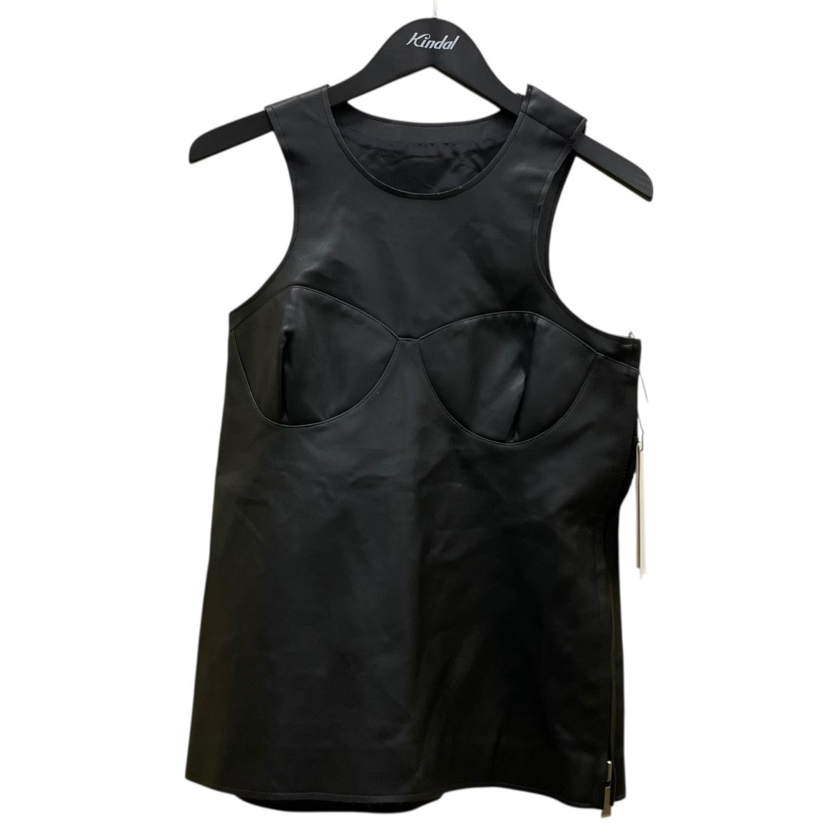 sacai 23ss ベスト sacai(サカイ) 23SSシンセティックレザー サイドジップ ビスチェ