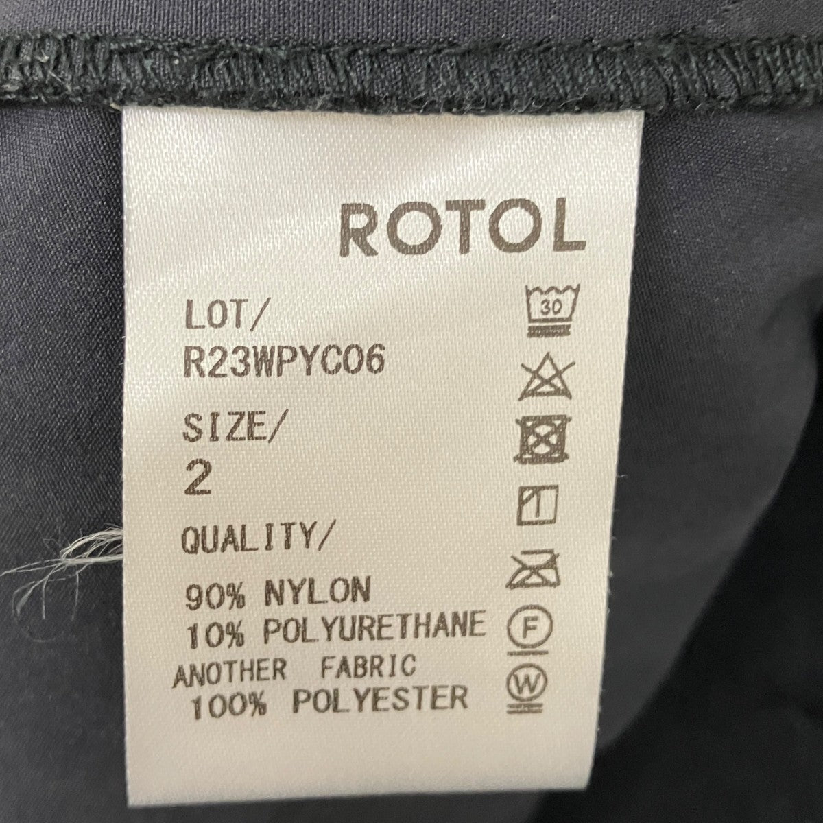 ROTOL 2023AW TECKPANTS ブラック　サイズ2 M ROTOL（ロトル） ROTOL 23AW TWIST TRACK TECH PANTS サイドジップ