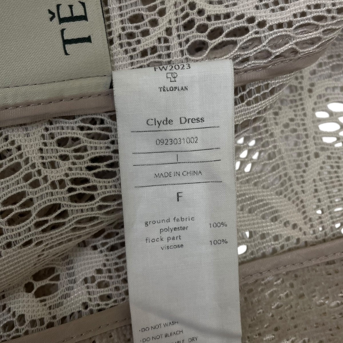 23FWClyde Dress花柄 シアー ノースリーブワンピース09230310002