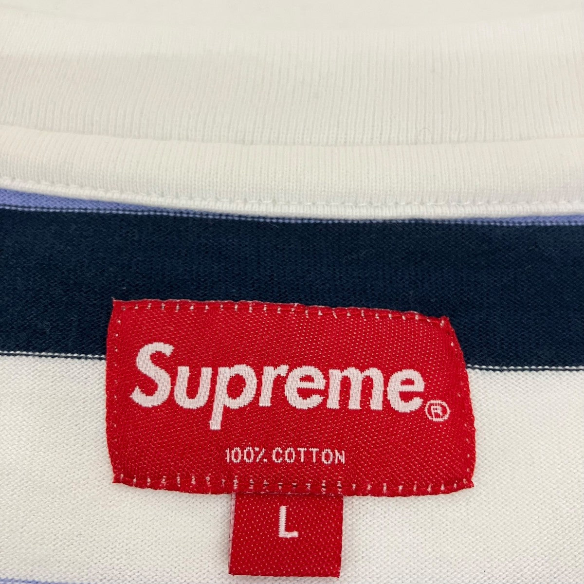 Supreme 20SSボーダー半袖Tシャツ 古着・中古-6枚目のアイテム画像
