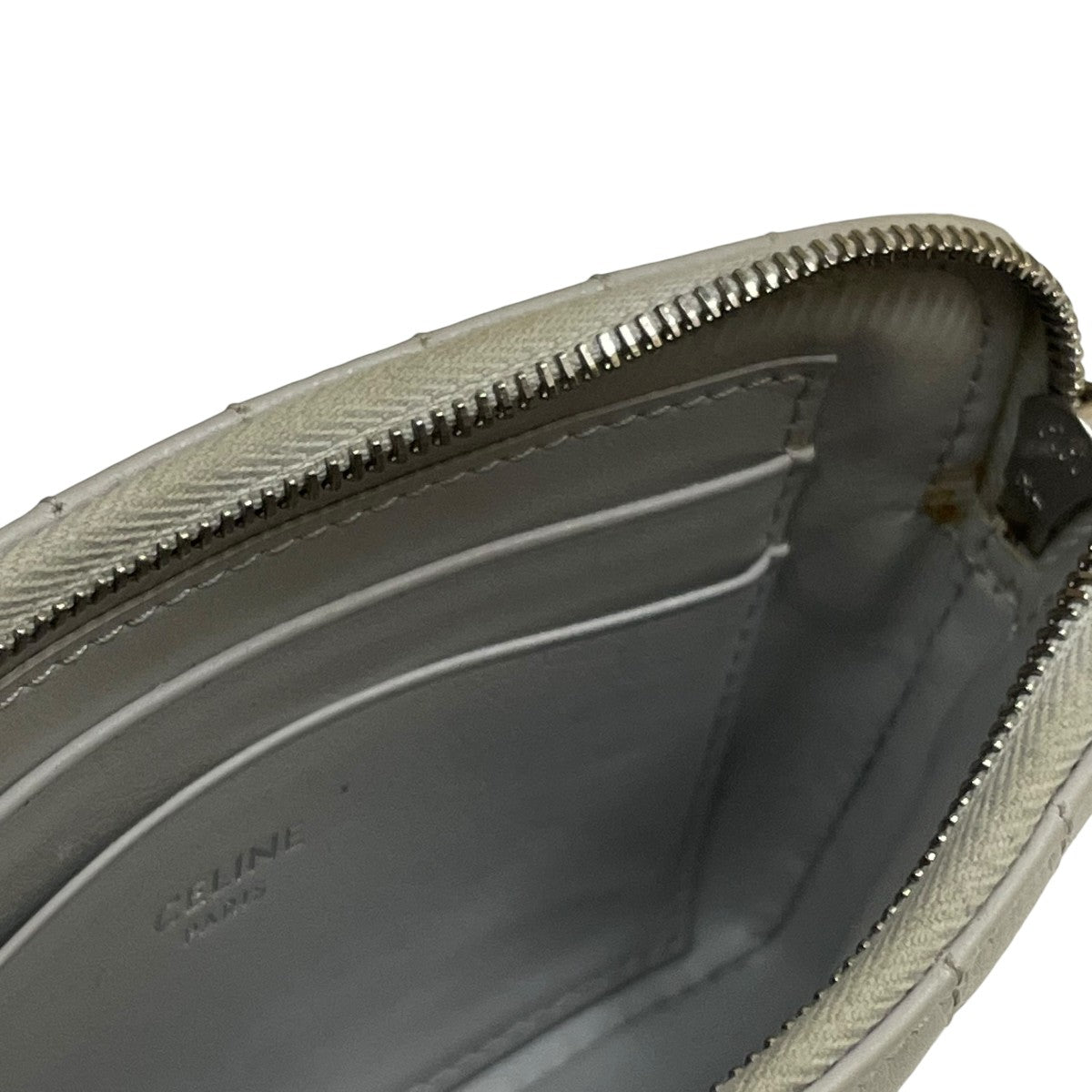 美品 CELINE レザー グレー レディース パスケース 7087 CELINE - 美品 CELINE レザー グレー レディース パスケース 7087の