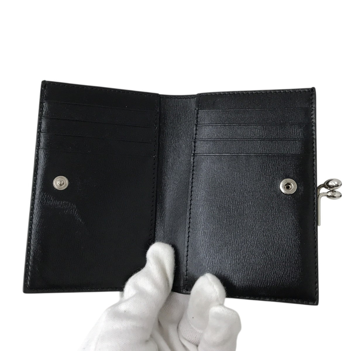 JIL SANDER(ジルサンダー) 2つ折りがま口財布 ブラック｜【公式