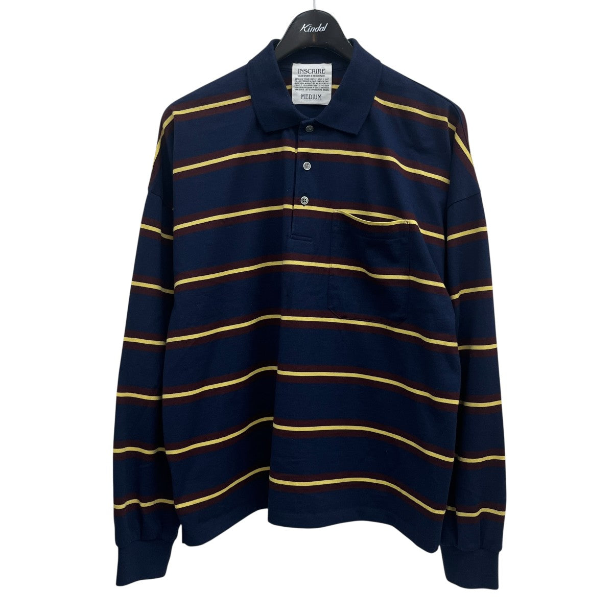 INSCRIRE 25SSBorder BIG Polo ShirtポロシャツI25SS-BC110 古着・中古-1枚目のアイテム画像