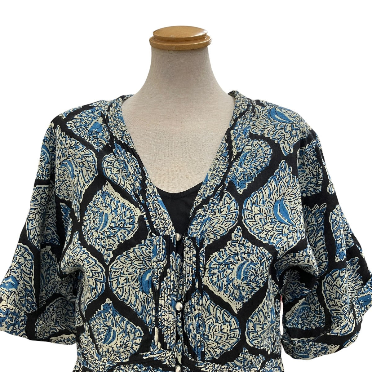 sara mallika CTN BIG LEAF PRINT DRESS総柄ワンピース020421SN1 古着・中古-4枚目のアイテム画像