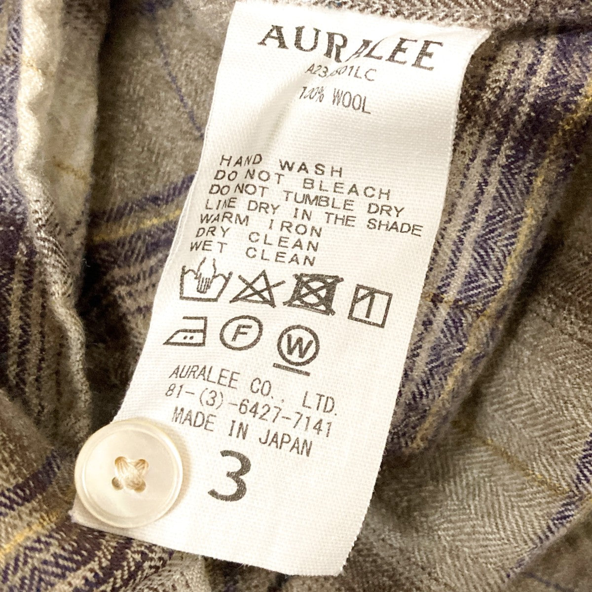 SUPER LIGHT WOOL CHECK SHIRTチェックシャツA23AS01LC