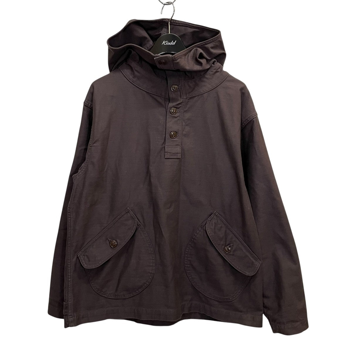 SATIN HOODED DECK SHIRTアノラックパーカー