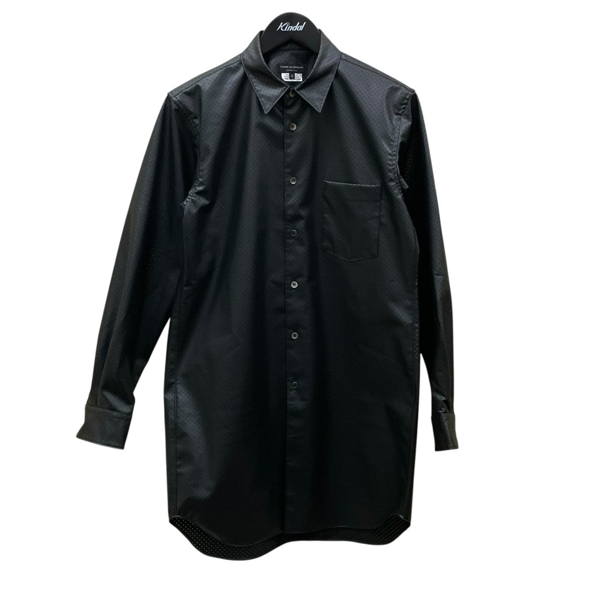 コムデギャルソン 光沢ポリエステルAD2024 長袖シャツ ブラック 黒 XS COMME des GARCONS HOMME PLUS(コムデギャルソンオムプリュス) AD2024