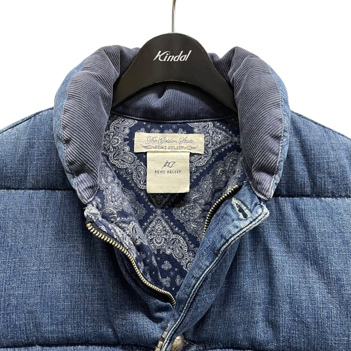 B2nd別注 裏地ペイズリー デニムダウンジャケット