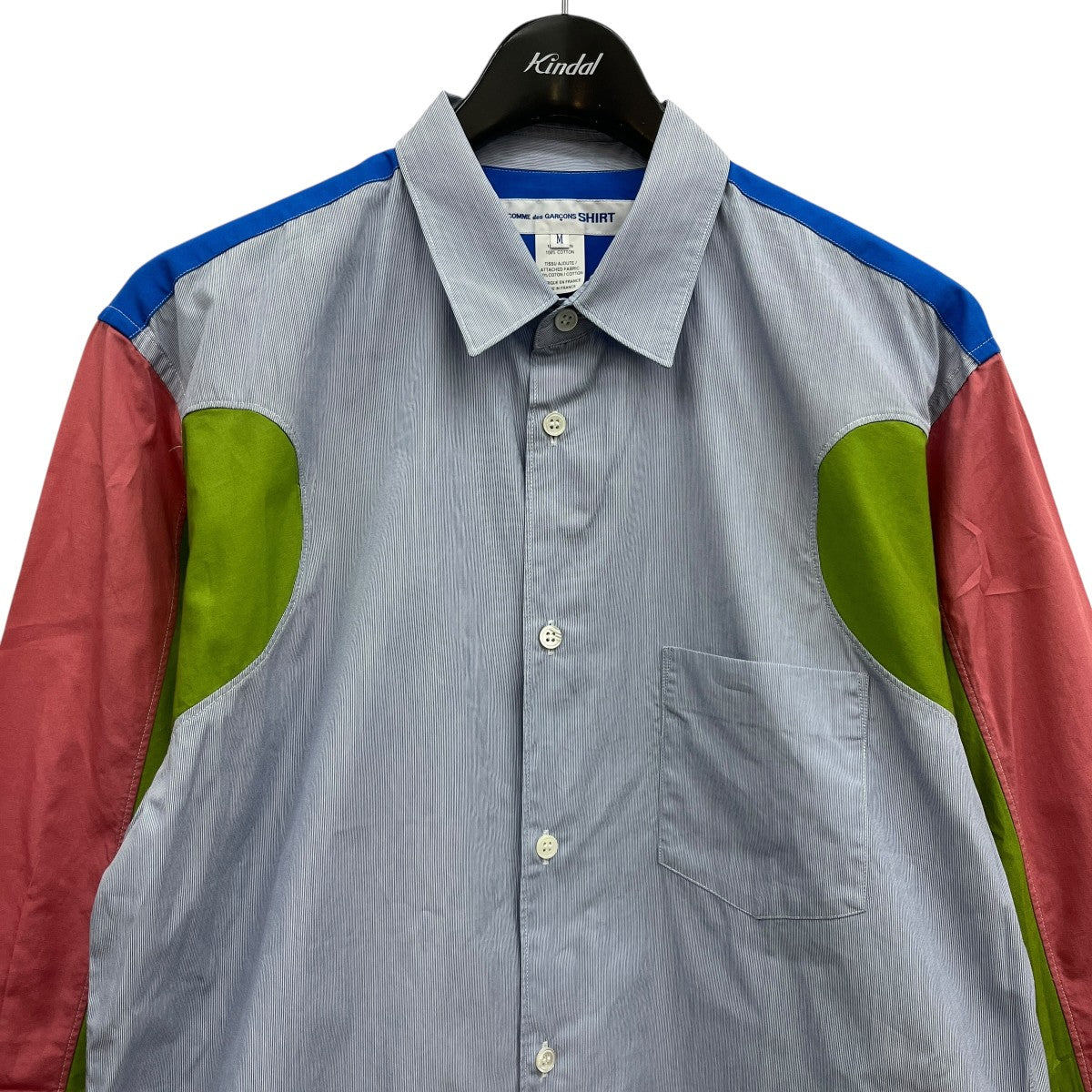 COMME des GARCONS SHIRT 23AWパネル切替 ストライプシャツFL-B029 古着・中古-3枚目のアイテム画像