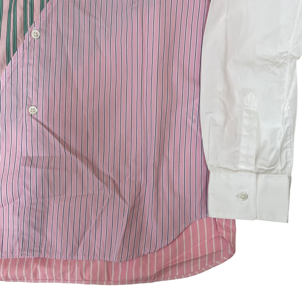 COMME des GARCONS SHIRT ストライプ切替シャツ 長袖シャツFO-B032 古着・中古-4枚目のアイテム画像