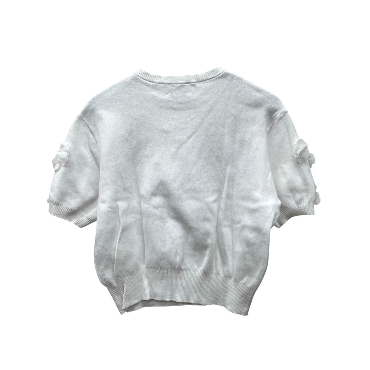 UNITED ARROWS 3Dフラワーモチーフショートスリーブ半袖ニット1618-183-1839 古着・中古-2枚目のアイテム画像