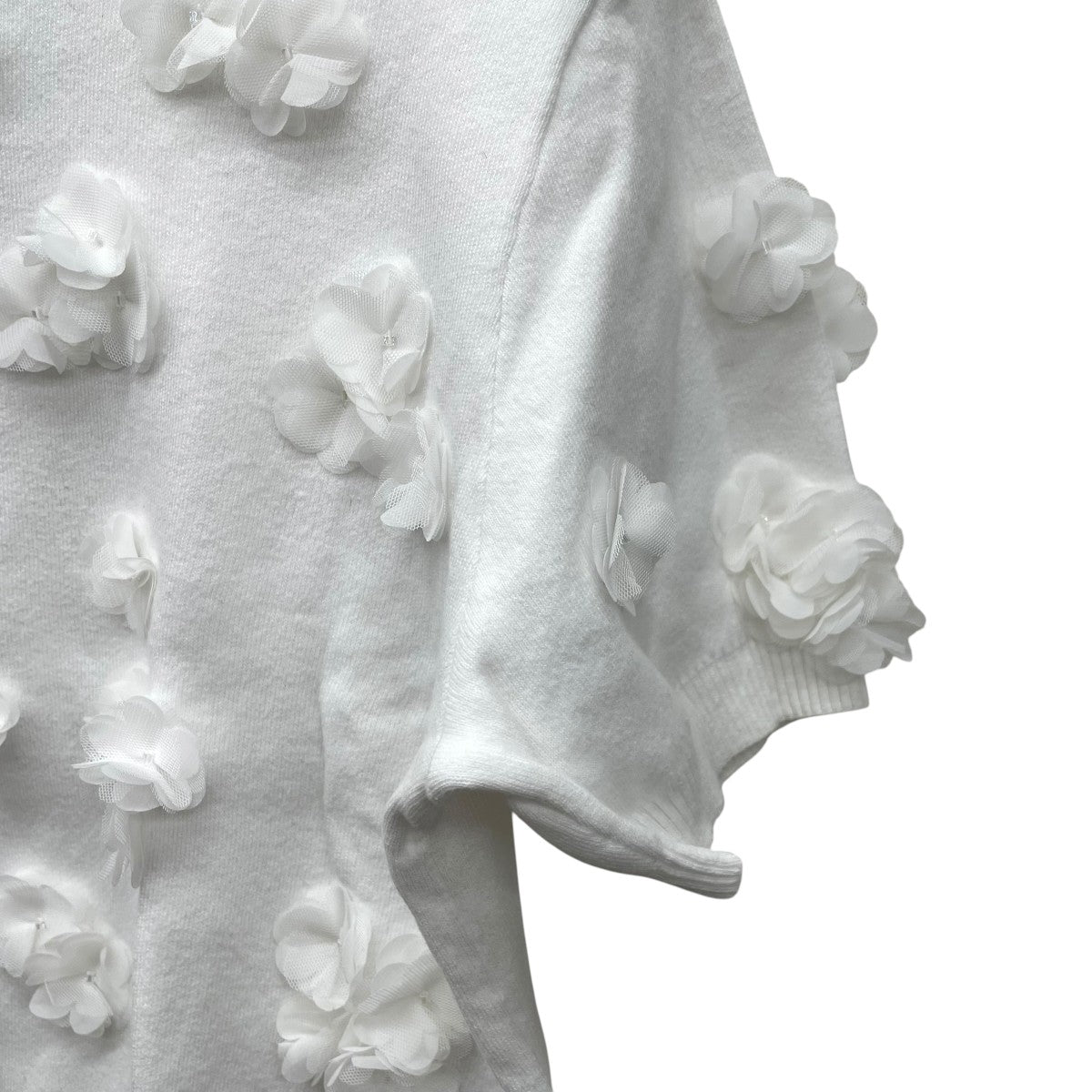 UNITED ARROWS 3Dフラワーモチーフショートスリーブ半袖ニット1618-183-1839 古着・中古-4枚目のアイテム画像