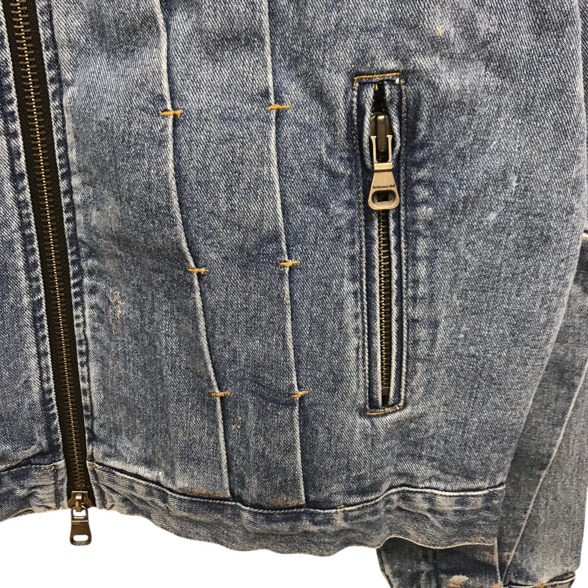 Andersson Bell WAX Coated Denim Motorcycle Jacketデニムジャケット 古着・中古-6枚目のアイテム画像