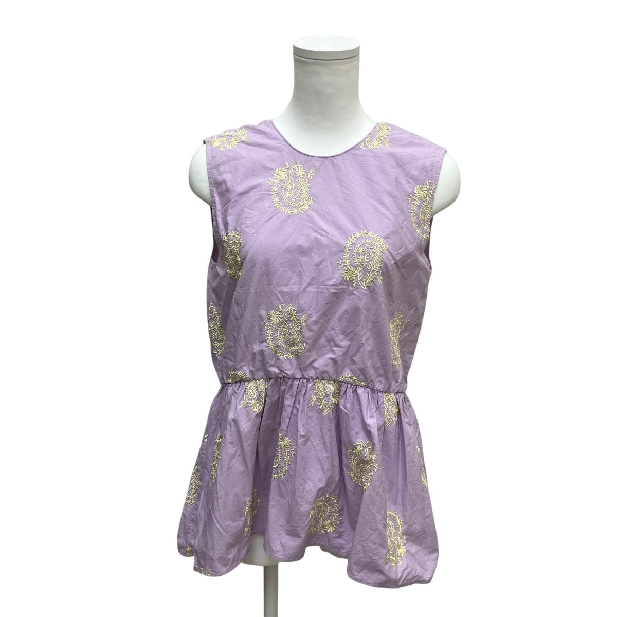 ne quittez pas poplin paisley emb sleeveless top刺繍ノースリーブブラウス010241GL5 古着・中古-1枚目のアイテム画像