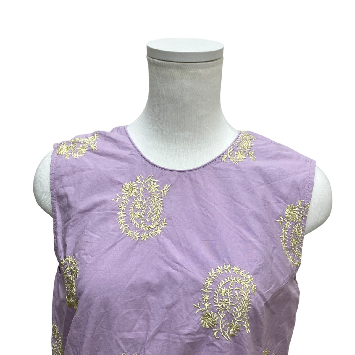ne quittez pas poplin paisley emb sleeveless top刺繍ノースリーブブラウス010241GL5 古着・中古-2枚目のアイテム画像