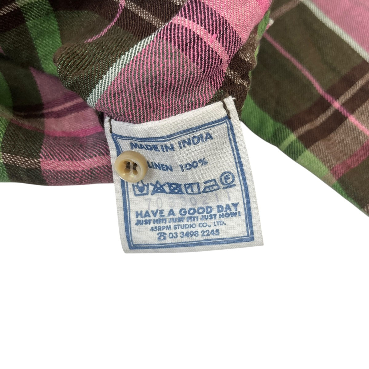 45R インドリネンツイルのカシュクールブラウス70330211 古着・中古-4枚目のアイテム画像