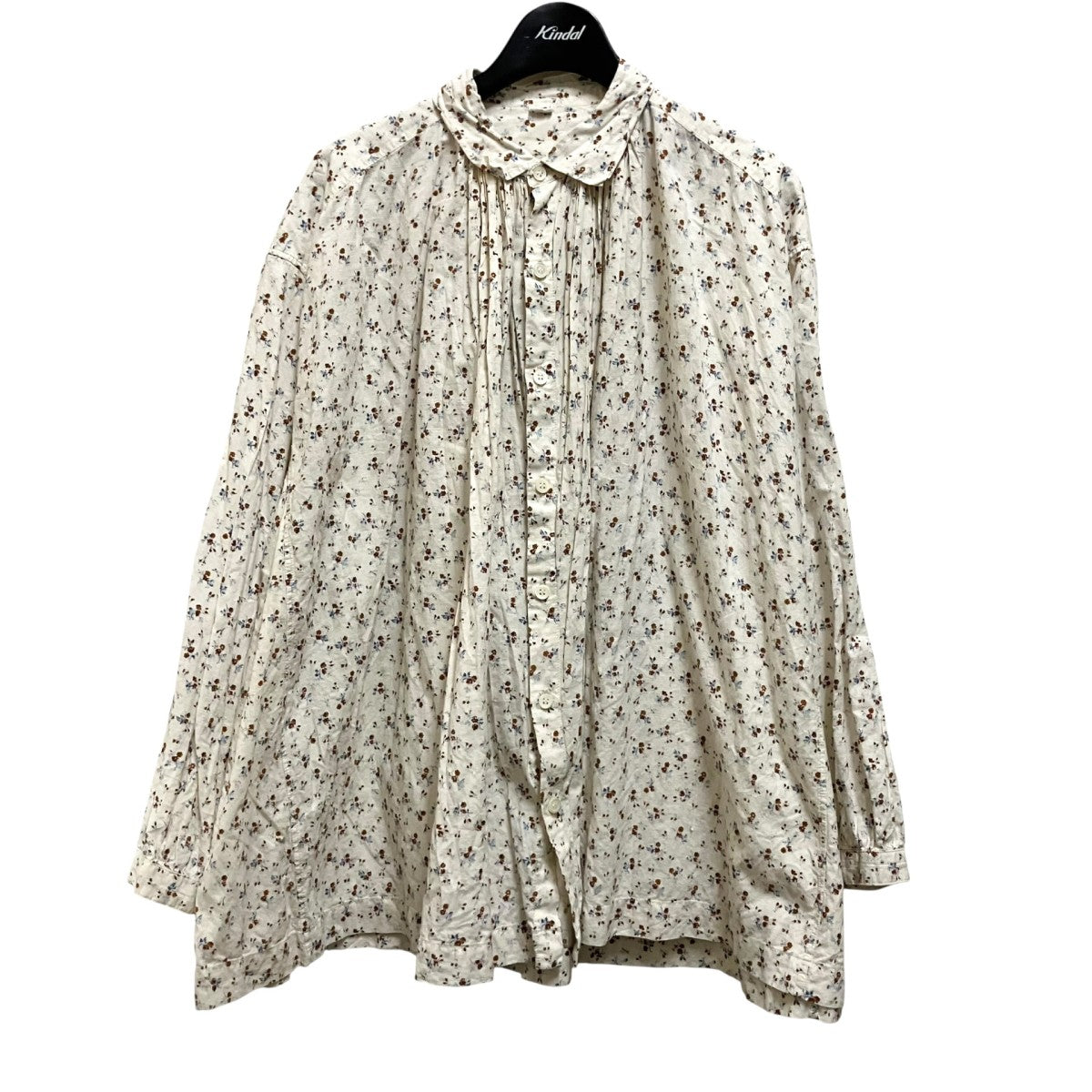 45R インドカディ森花プリントのくしゅくしゅブラウス総柄シャツ70930053 古着・中古-1枚目のアイテム画像