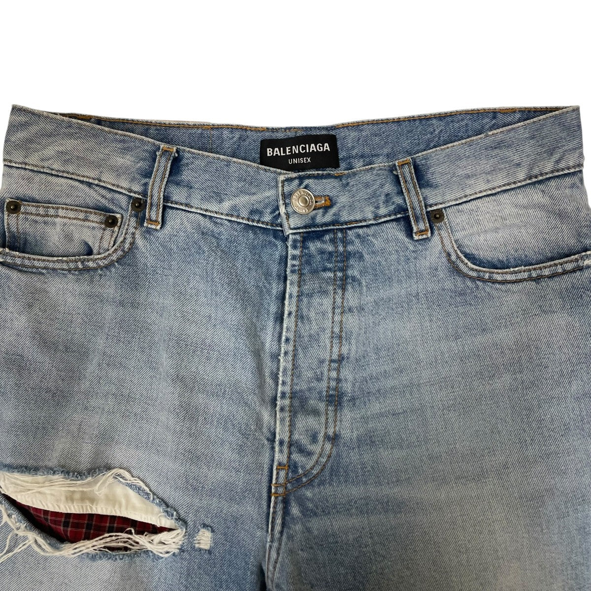 BALENCIAGA ダメージ加工デニムパンツ662893 古着・中古-3枚目のアイテム画像