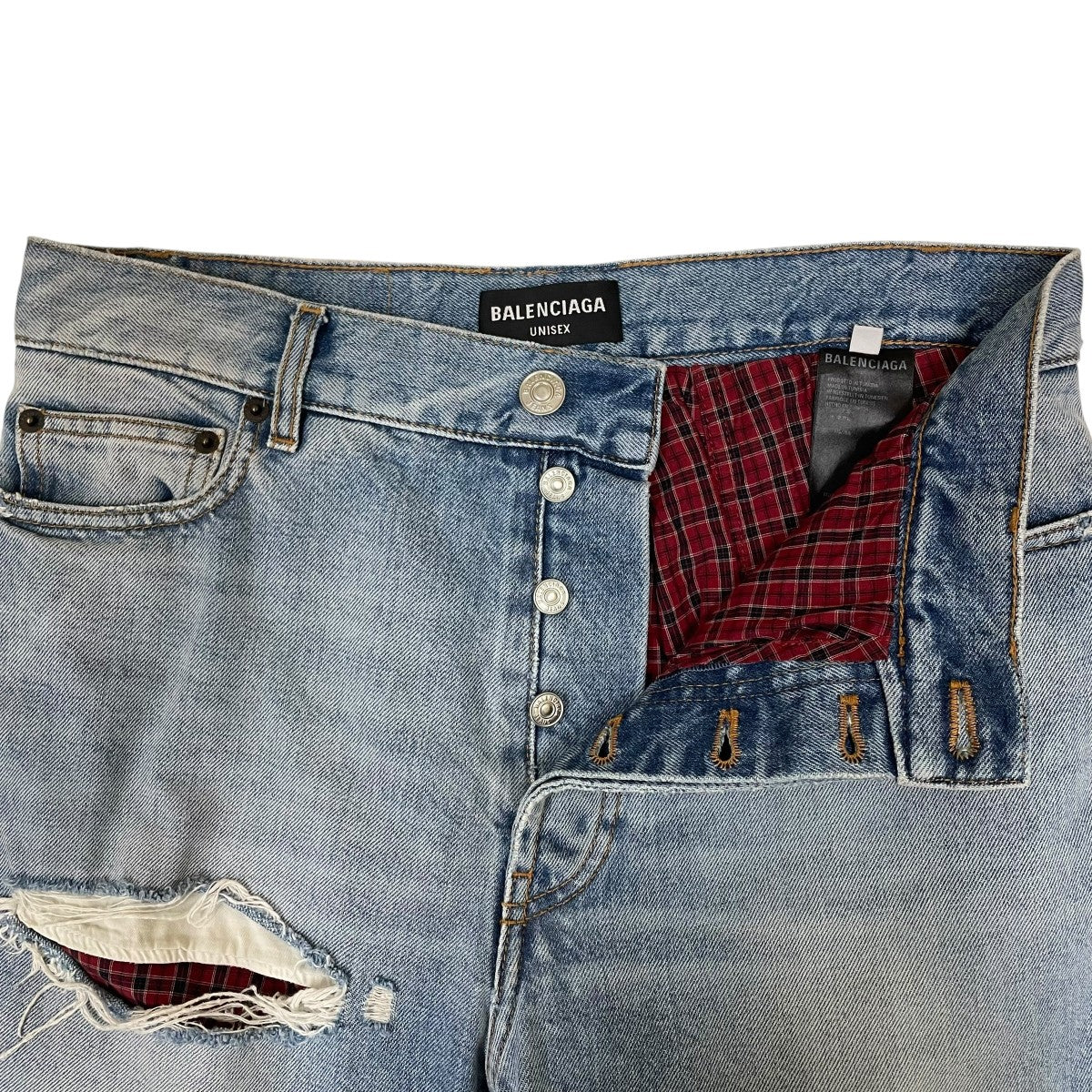 BALENCIAGA ダメージ加工デニムパンツ662893 古着・中古-4枚目のアイテム画像
