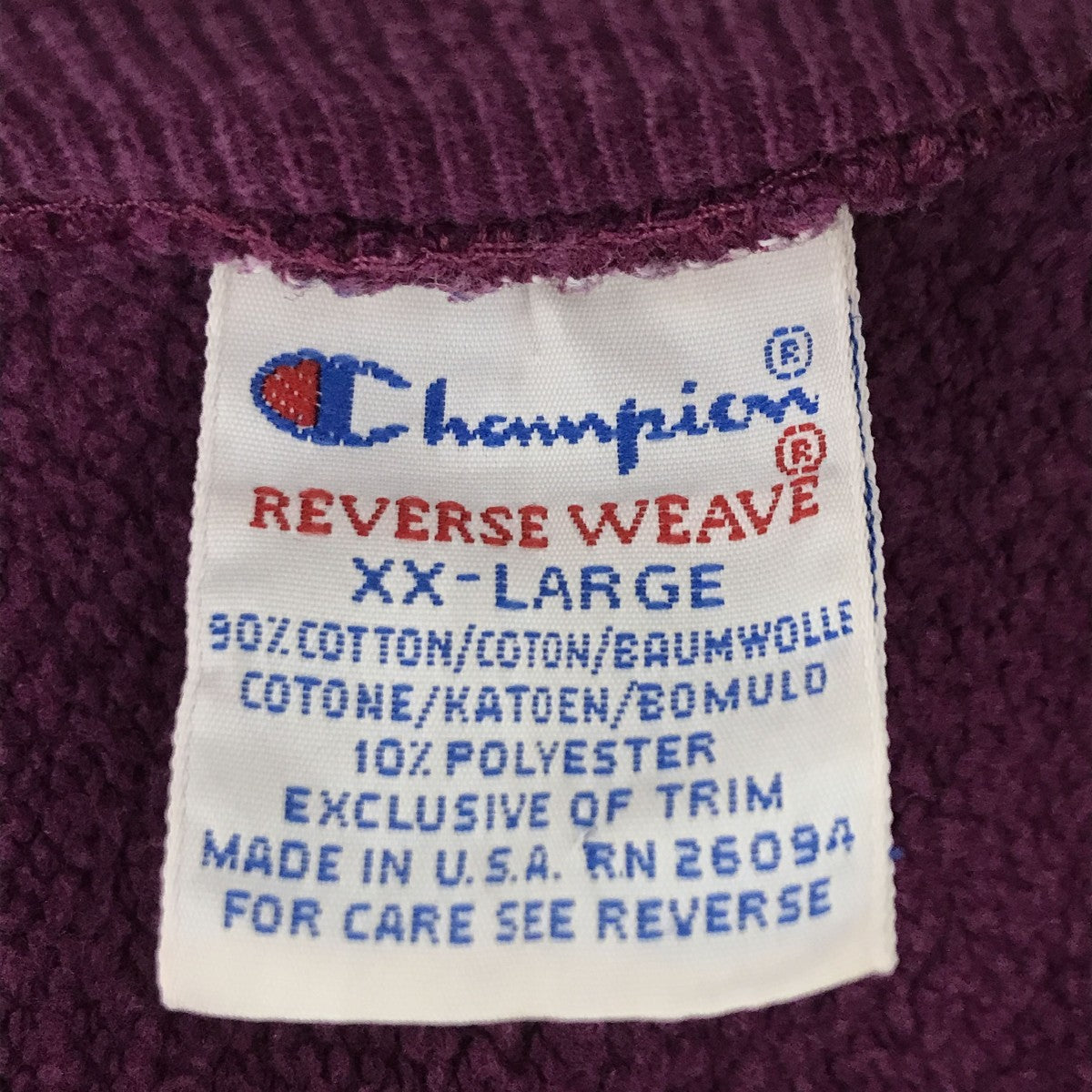 Champion(チャンピオン) 90s 刺繍タグReverse Weaveクルーネック