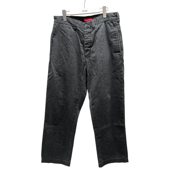 Supreme(シュプリーム) snake print chino pantsパンツ ブラック