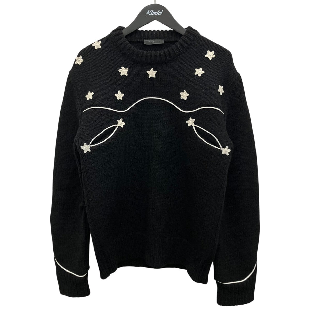 PRADA 25AW【UMF074 S000 Wool Pullover With Star Embroidery】ウールニットセーター 古着・中古-1枚目のアイテム画像