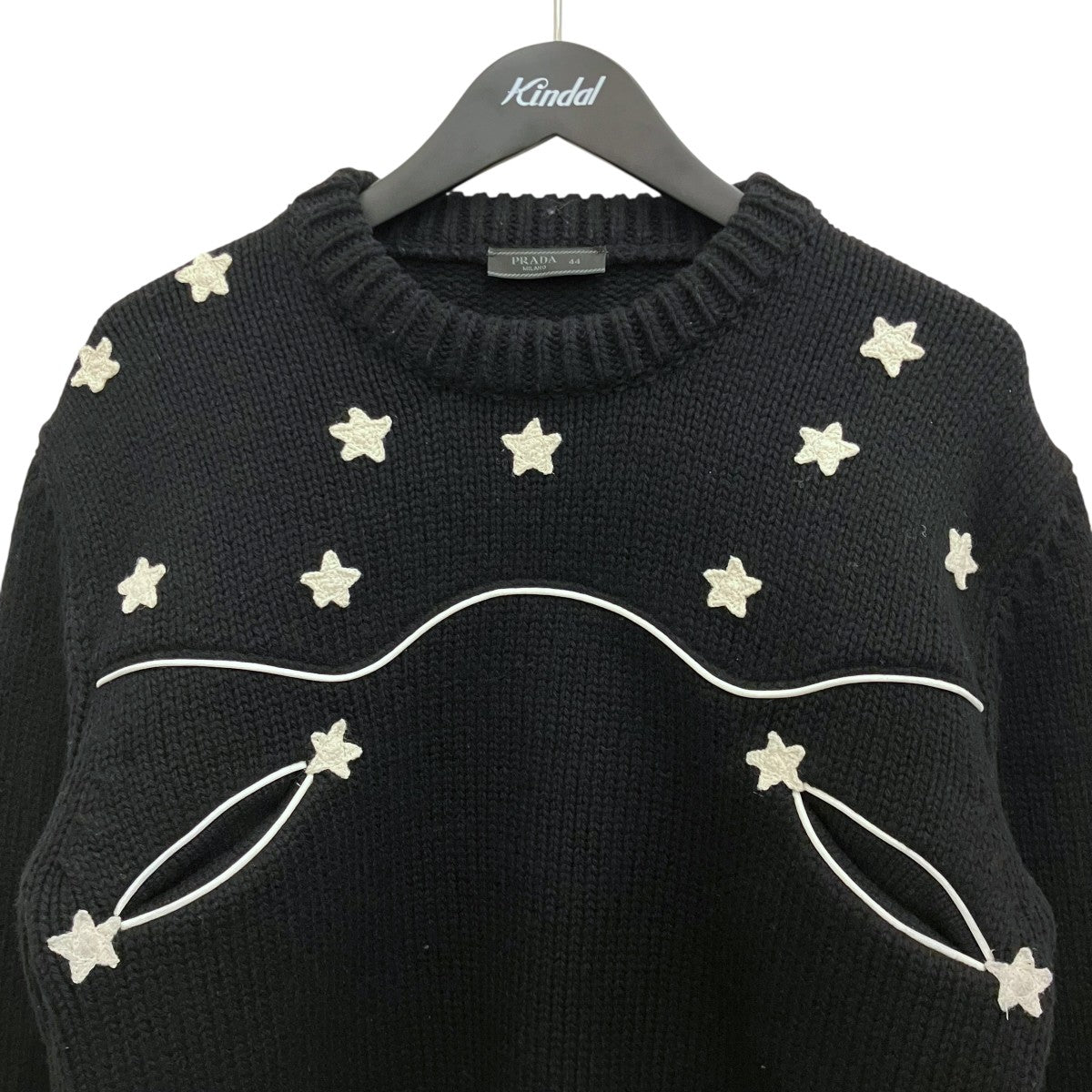 PRADA 25AW【UMF074 S000 Wool Pullover With Star Embroidery】ウールニットセーター 古着・中古-3枚目のアイテム画像