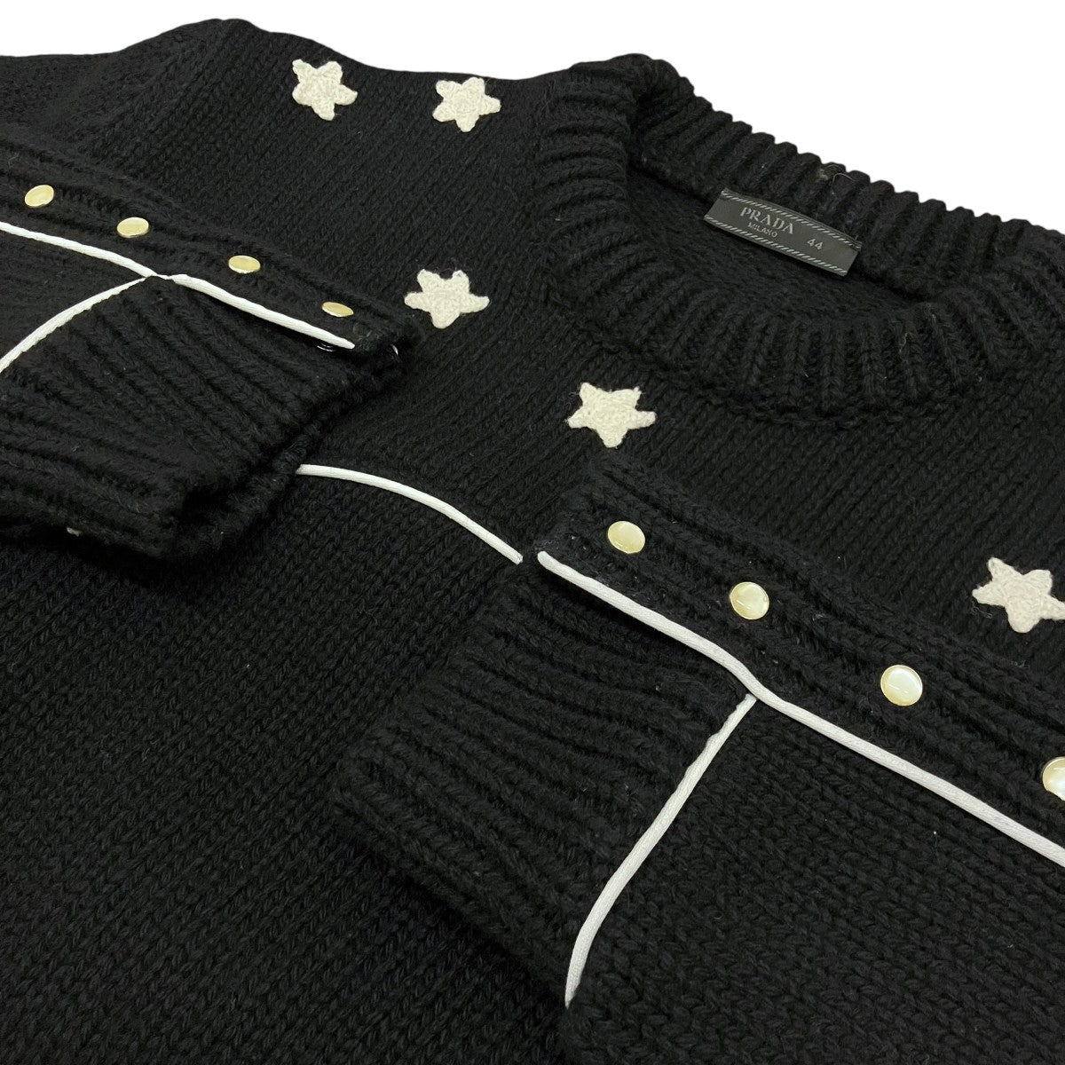 PRADA 25AW【UMF074 S000 Wool Pullover With Star Embroidery】ウールニットセーター 古着・中古-5枚目のアイテム画像